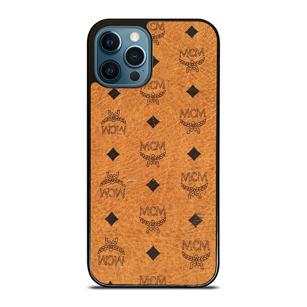 MCM WORLD WIDE BROWN LEATHER iPhone 12 Pro Case Cover